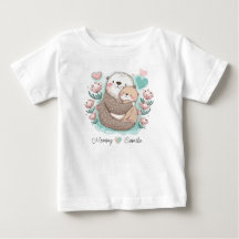 Personalized Sea Otter Love Baby T-shirt