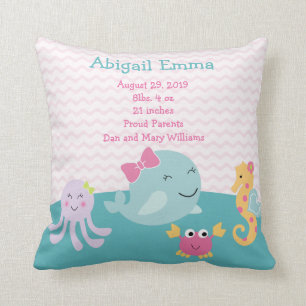 Personalized Sea Sweeties Baby Pillow Keepsake