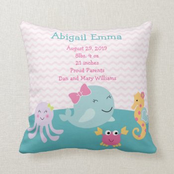 Personalized Sea Sweeties Baby Pillow Keepsake by Personalizedbydiane at Zazzle