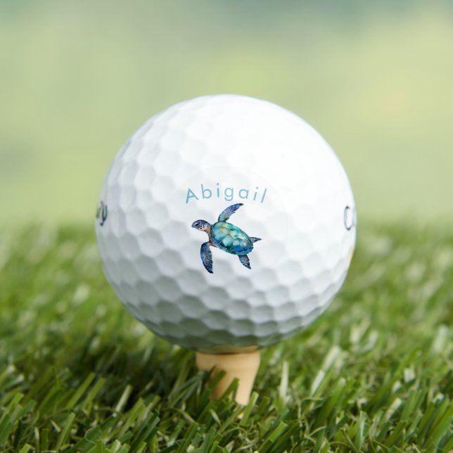 Personalized Sea Turtle Callaway Warbird Golf Balls (Insitu Tee)
