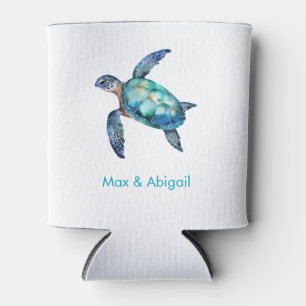 Personalized Sea Turtle Can Cooler