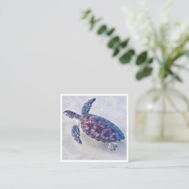 Personalized Sea turtle mini notecards (Standing Front)