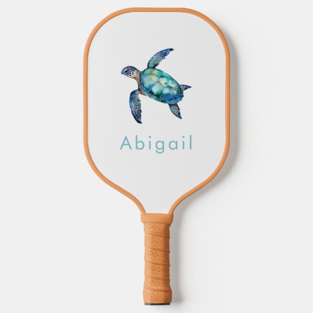 Personalized Sea Turtle Monogram  Pickleball Paddle (Front)