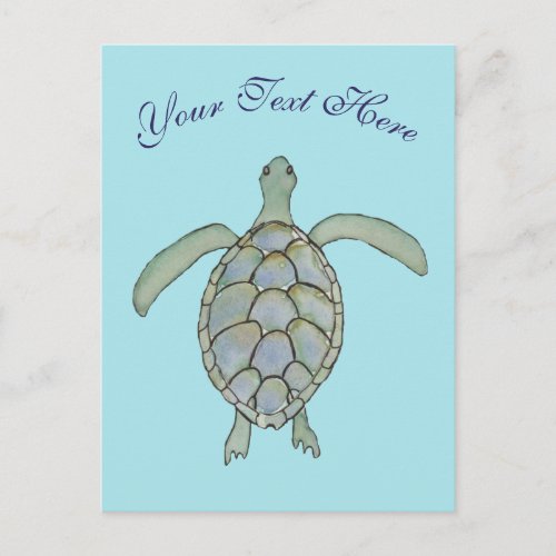 Personalized Sea Turtle Postcard