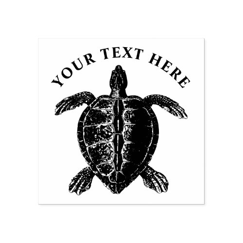 Personalized Sea Turtle Rubber Stamp