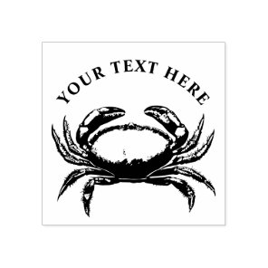 Personalized Seafood Crab Rubber Stamp