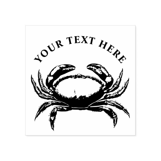 Personalized Seafood Crab Rubber Stamp (Imprint)