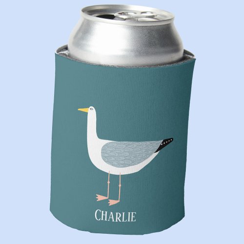 Personalized Seagull Fun Can Cooler