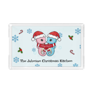 Personalized Seahorse Christmas Acrylic Tray