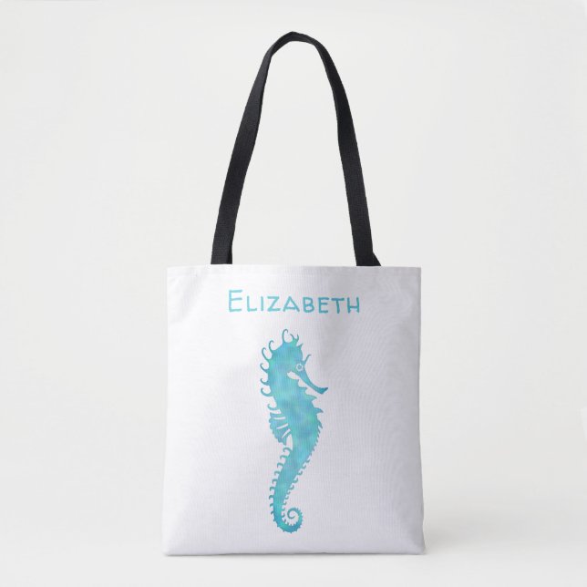 Personalized Seahorse Tote Bag (Front)