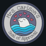 Personalized "Seal of Approval" Stickers<br><div class="desc">These customizable "Seal of Approval" stickers are a cute and funny way to express appreciation for excellent work.  The stickers feature a white seal peeking its head out of the ocean to express its love for a job well done.</div>