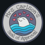 Personalized "Seal of Approval" Stickers<br><div class="desc">These customizable "Seal of Approval" stickers are a cute and funny way to express appreciation for excellent work.  The stickers feature a white seal peeking its head out of the ocean to express its love for a job well done.</div>