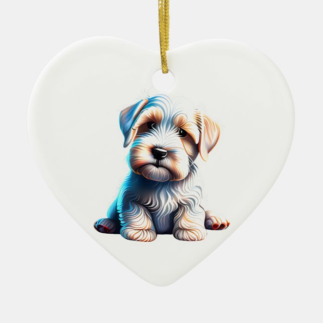Personalized Sealyham Terrier Puppy Ceramic Ornament (Front)