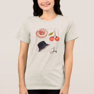 Personalized Seashell & Cherry Fisher-Inspired Tri-Blend Shirt
