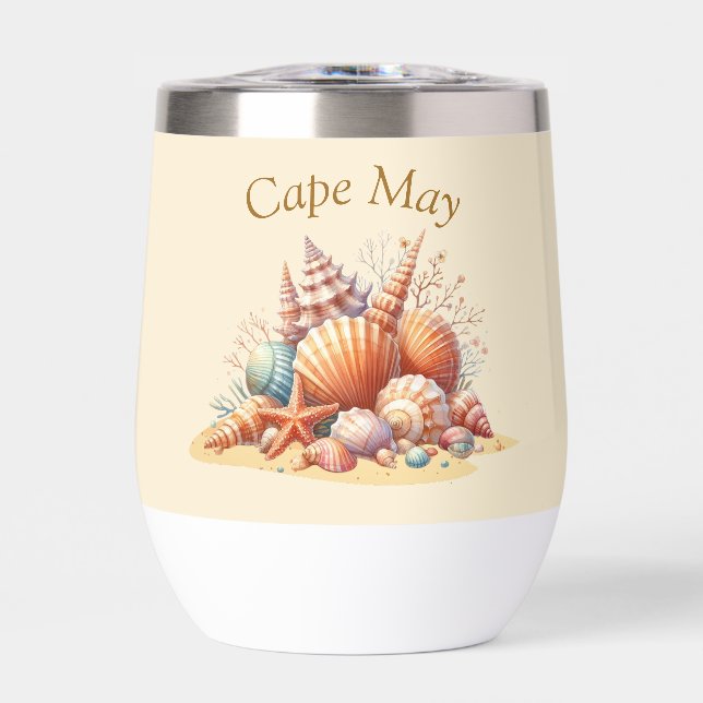 Personalized Seashell Wine Tumbler (Front)
