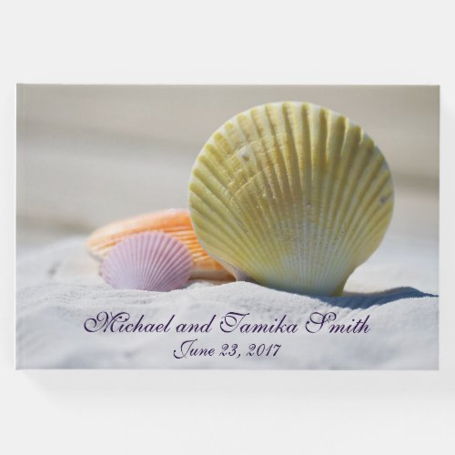 Personalized Seashells on the Beach Wedding Guest Book