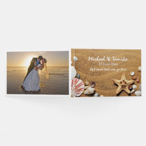 Personalized Seashells on the Beach Wedding Guest  Guest Book