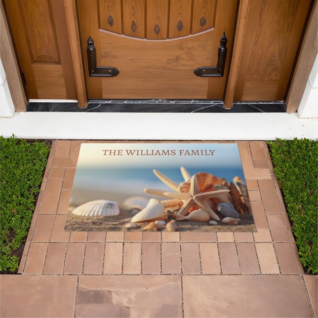 Personalized Seashells Pattern  Doormat (Outdoor)