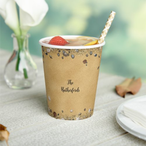 Personalized Seashells  Sand Paper Cups
