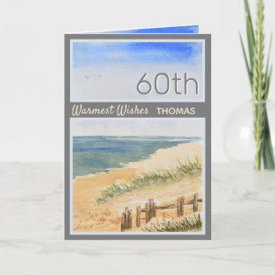 Personalized Seashore Beach 60th Birthday Card