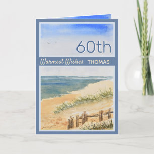 Personalized Seashore Beach 60th Birthday Card