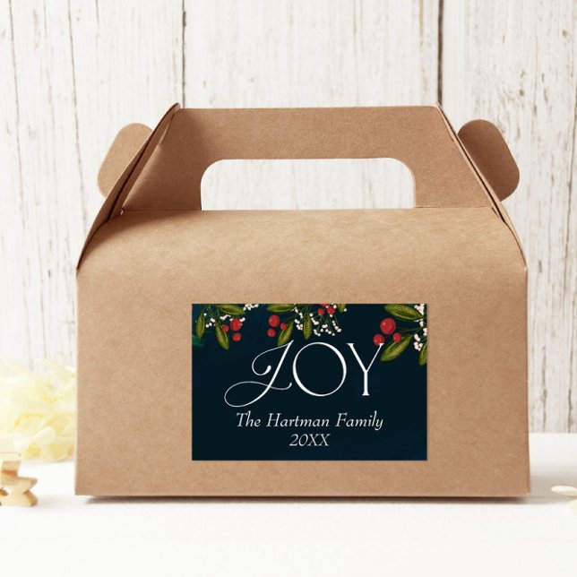 Personalized Season of Joy Family Christmas Rectangular Sticker (Creator Uploaded)