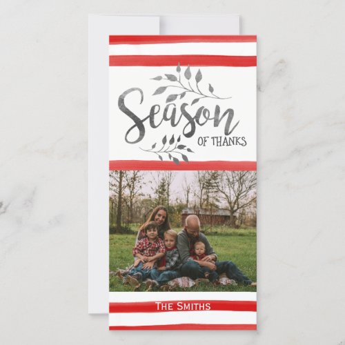 Personalized Season of Thanks Holiday Photo Card