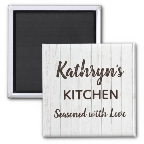 Personalized Seasoned with Love Kitchen Magnet