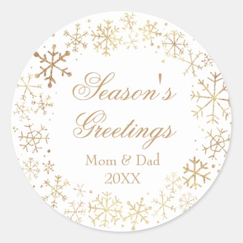 Personalized Seasons Greetings  Classic Round Sticker