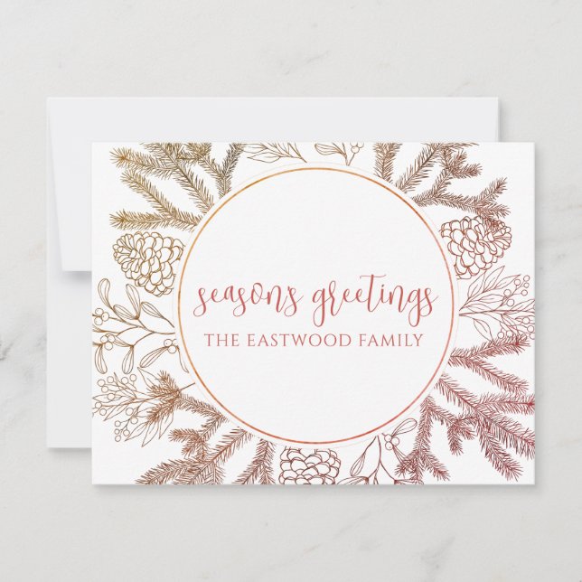 Personalized Season's Greetings Holiday Note Card (Front)