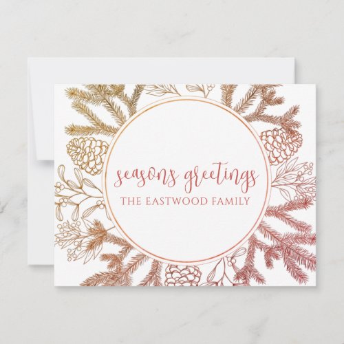 Personalized Seasons Greetings Holiday Note Card