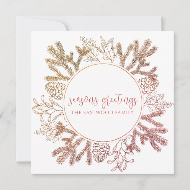 Personalized Season's Greetings Holiday Note Card (Front)