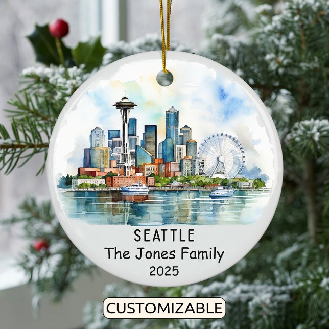 Personalized Seattle Ornament, Washington Ceramic Ornament (Creator Uploaded)