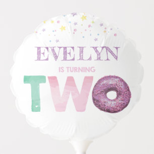 Personalized Second Birthday Doughnut Party Balloon