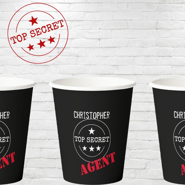 Personalized Secret Agent Kids Paper Cups (Creator Uploaded)
