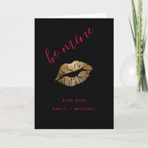 Personalized Secret Crush Valentines Kiss Lips Holiday Card