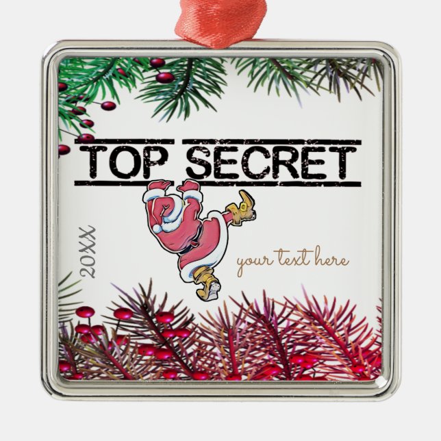 Personalized Secret Santa Christmas Party  gift Metal Ornament (Front)