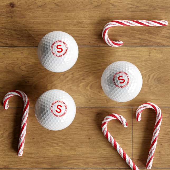 Personalized Secret Santa Monogrammed Golf Balls (Perfect for your annual Secret Santa Gift Exchange. Just add an initial (or remove to have none))