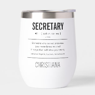Personalized Secretary Funny Thermal Wine Tumbler