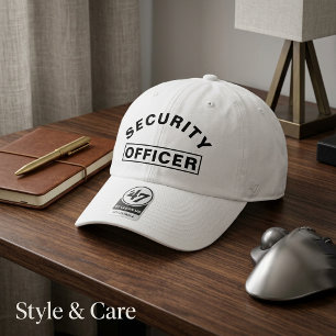 Personalized SECURITY OFFICER Text Statement White 47 Brand Hat