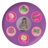 Personalized Seder Plate (Purple/Hebrew) (Front)