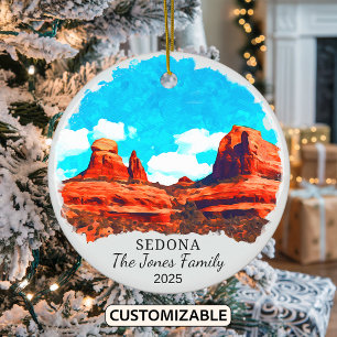 Personalized Sedona Ornament, Arizona State Ceramic Ornament