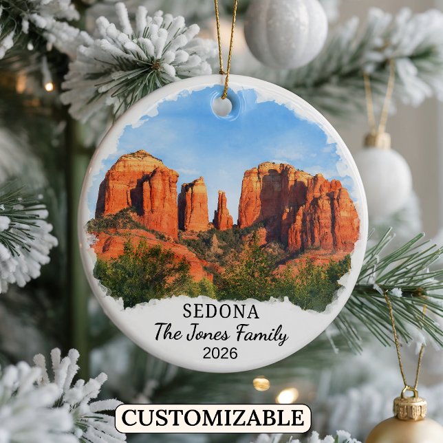 Personalized Sedona Ornament, Custom Arizona Ceramic Ornament (Creator Uploaded)