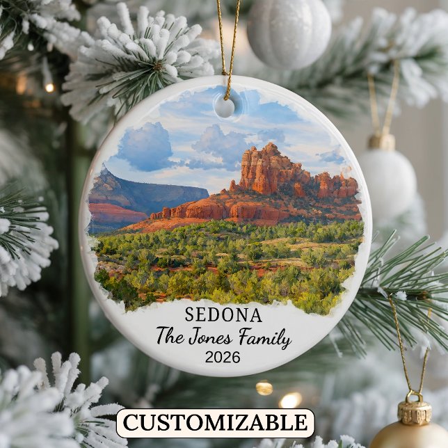 Personalized Sedona Ornament, Custom Arizona Ceramic Ornament (Creator Uploaded)