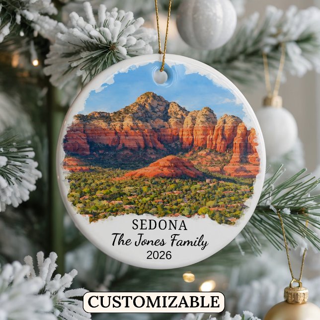 Personalized Sedona Ornament, Custom Arizona Ceramic Ornament (Creator Uploaded)