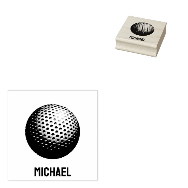 Personalized Self-inking ,Golf Ball rubber stamp   (Stamped)