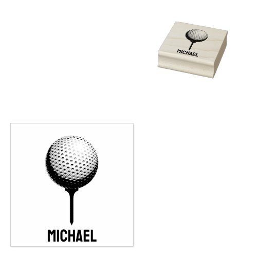 Personalized Self_inking Golf Ball Rubber Stamp