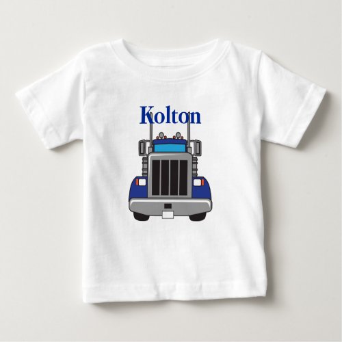 Personalized Semi Truck Baby T_Shirt