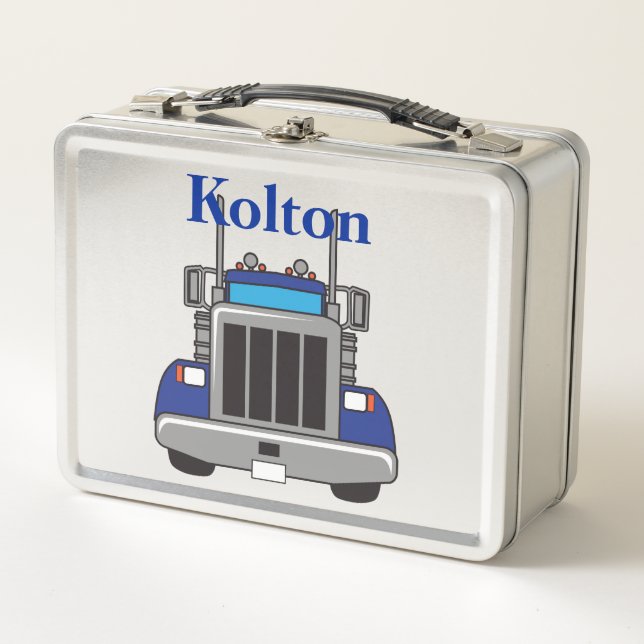 Personalized Semi Truck Metal Lunch Box (Front)