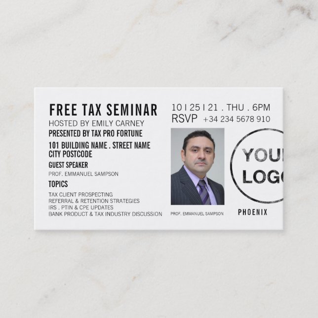 Personalized Seminar/Conference Ticket Invitation (Front)